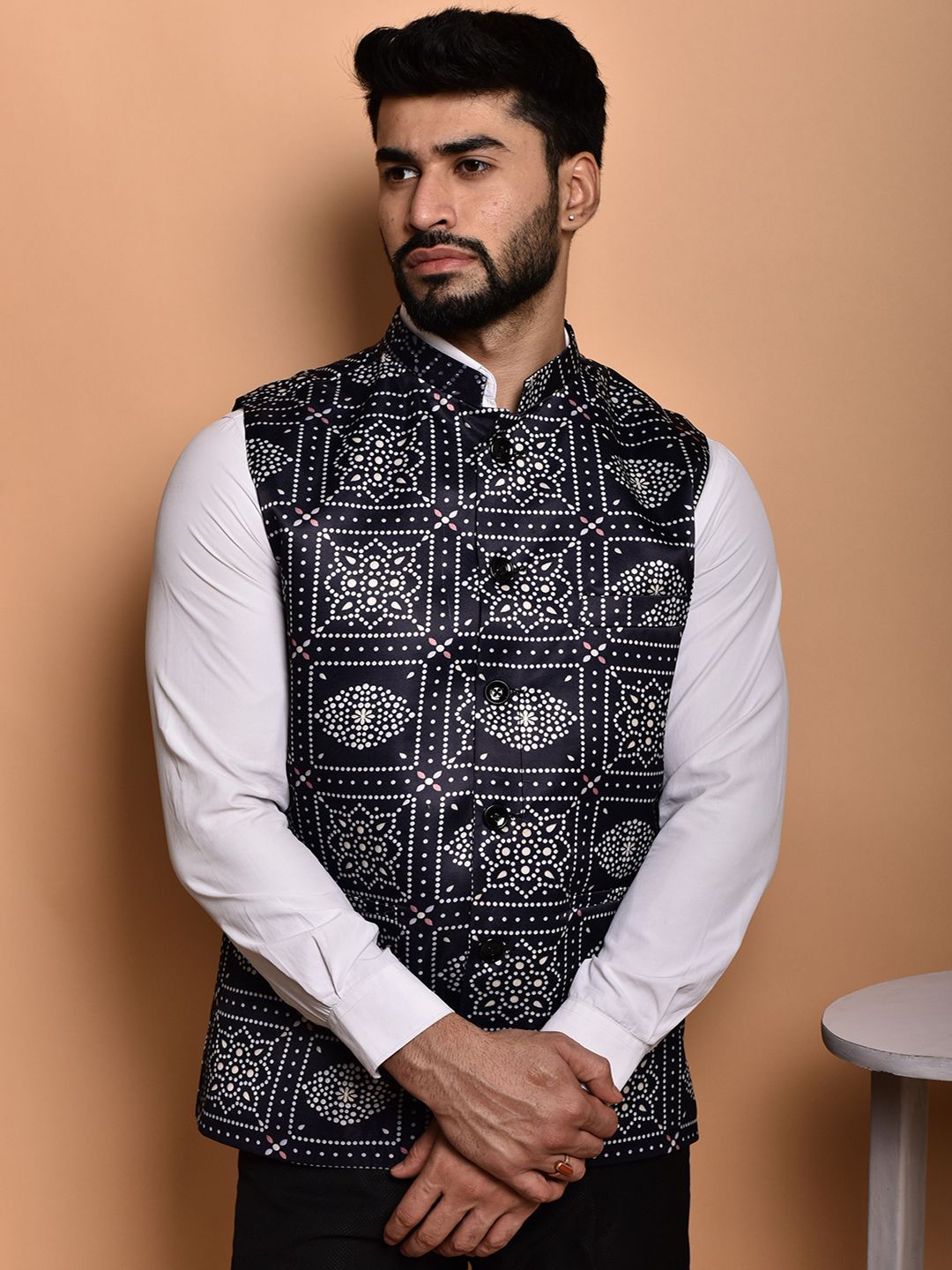 PRINTINDIA Men Printed Mandarin Collar Nehru Jacket-picture-53