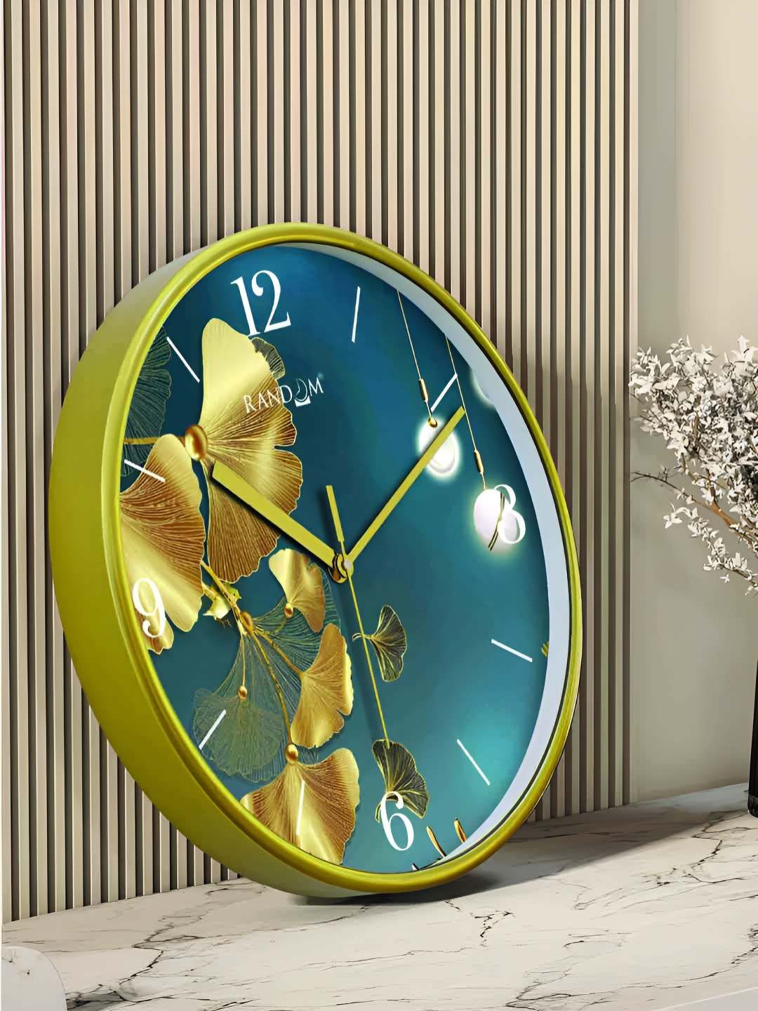 RANDOM Green & Blue Printed Contemporary Round Analogue Wall Clock-picture-18