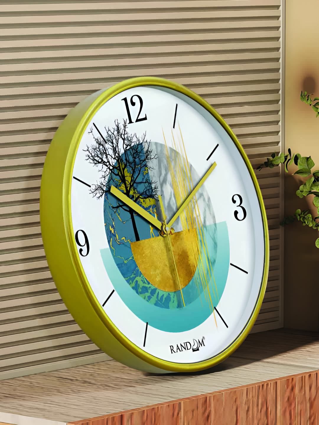 RANDOM Green & Black Printed Contemporary Wall Clock-picture-39