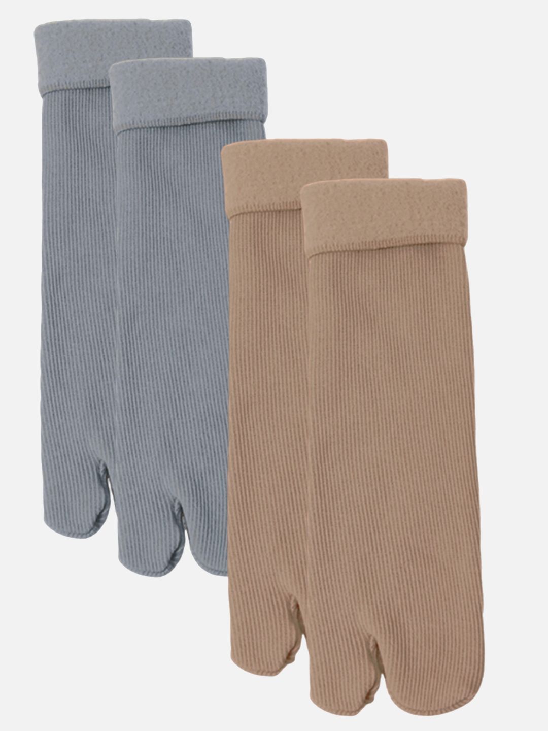 FIMS Women Pack Of 2 Striped Calf Length Thumb Socks-picture-30