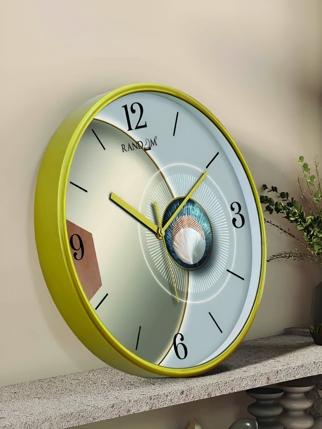 RANDOM Green & Grey Printed Contemporary Round Analogue Wall Clock-picture-17