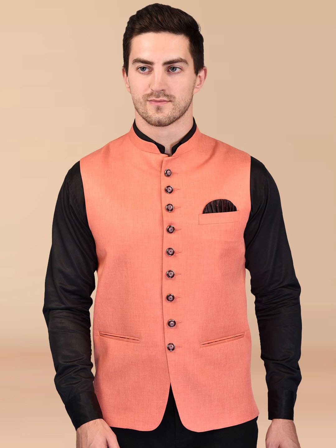 PRINTINDIA Men Woven Nehru Jacket