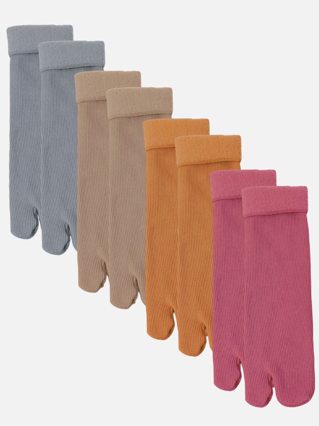 FIMS Women Pack Of 4 Striped Calf Length Thumb Socks-picture-10