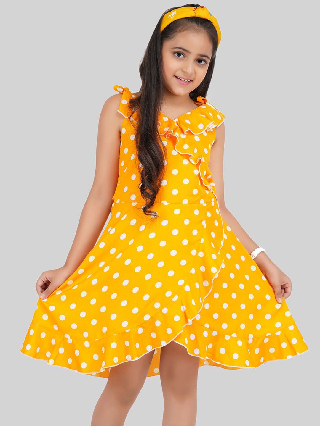 BEING NAUGHTY Polka Dot Print Crepe Fit & Flare Dress-picture-14