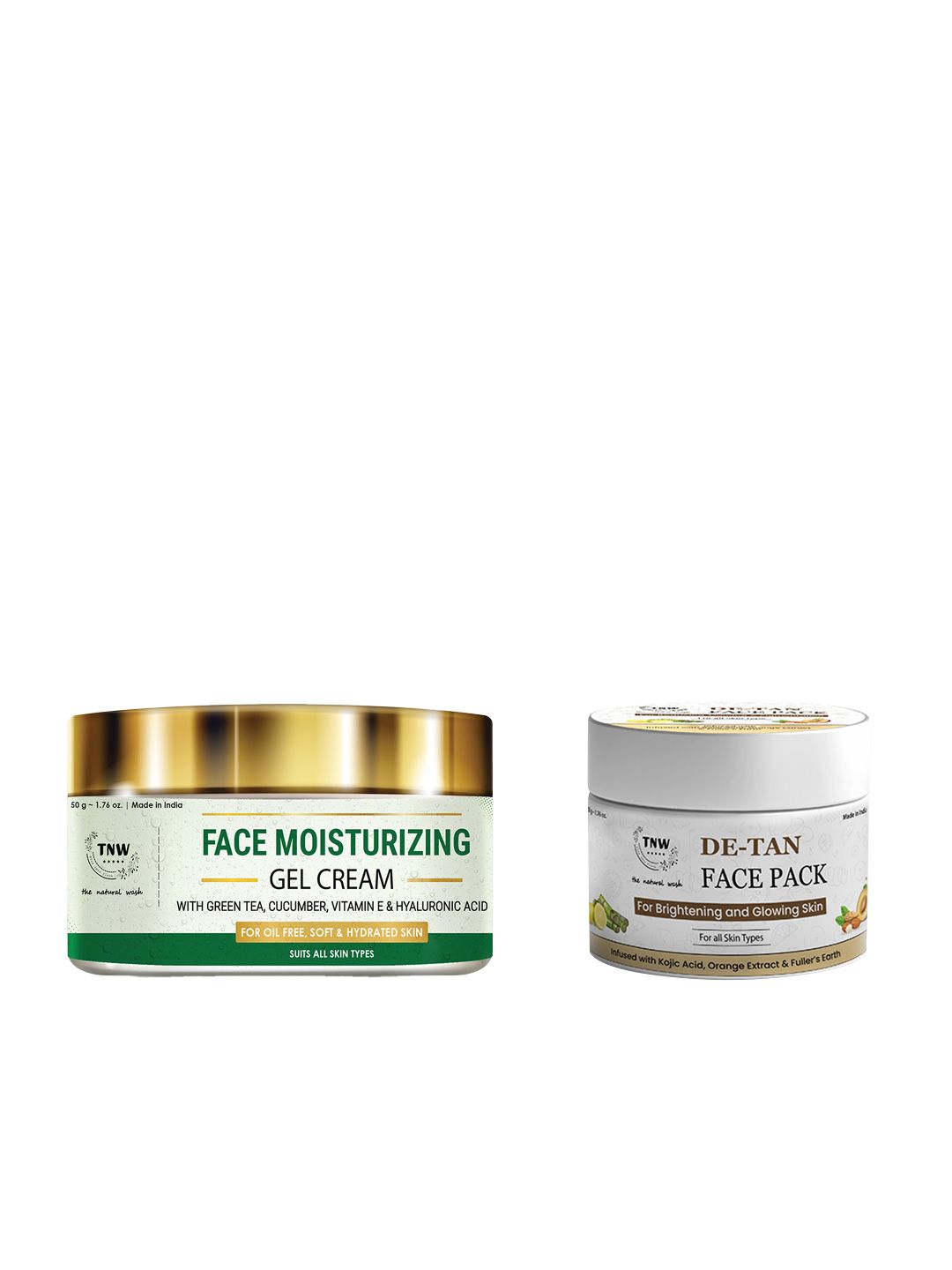 TNW the natural wash Set of Face Moisturizing Gel-Cream & De-Tan Face Pack - 50 g each-picture-43