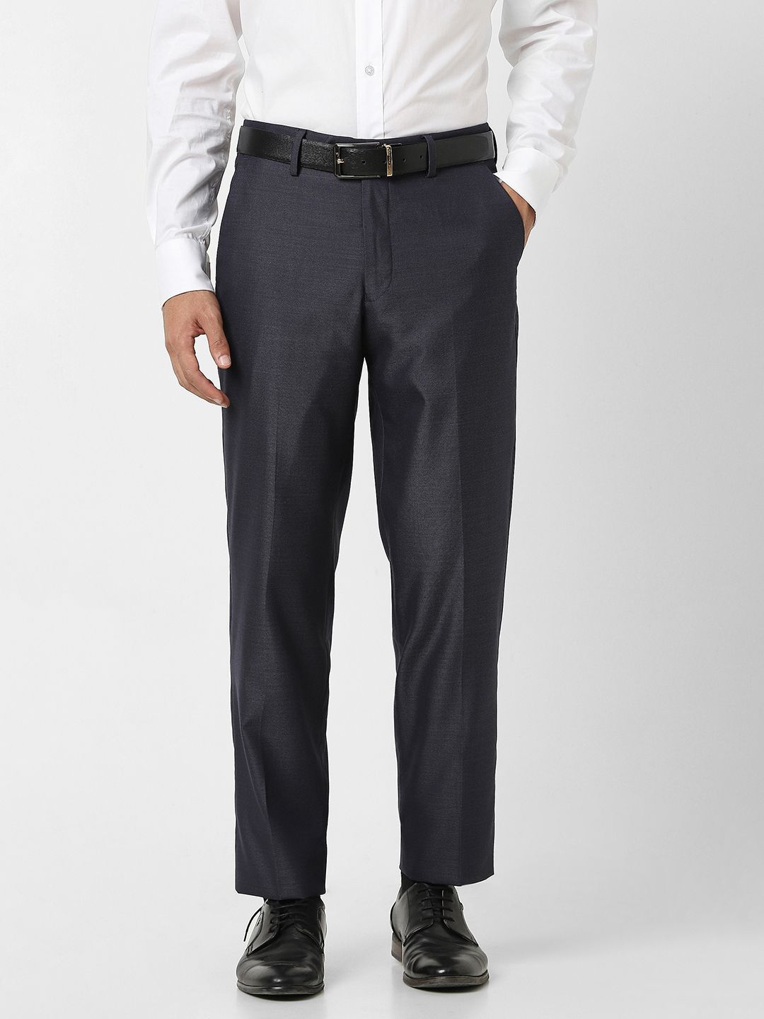 Van Heusen Men Regular Fit Textured CottonFormal Trousers-picture-20