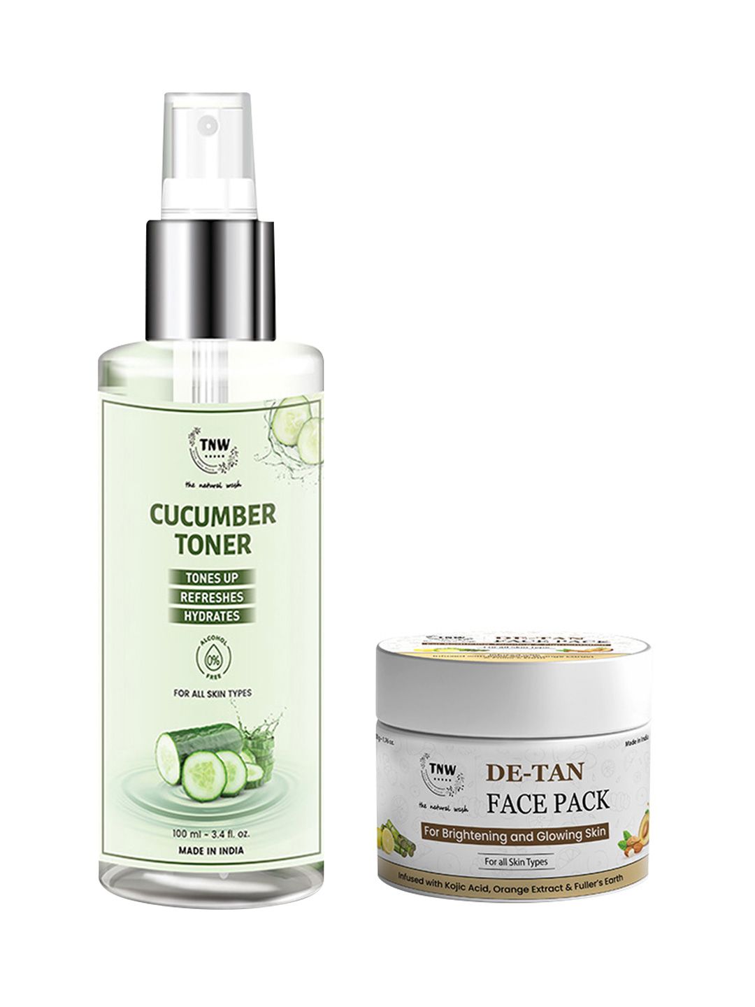 TNW the natural wash Set of Cucumber Face Toner 100ml & De-Tan Face Pack 50g-picture-44