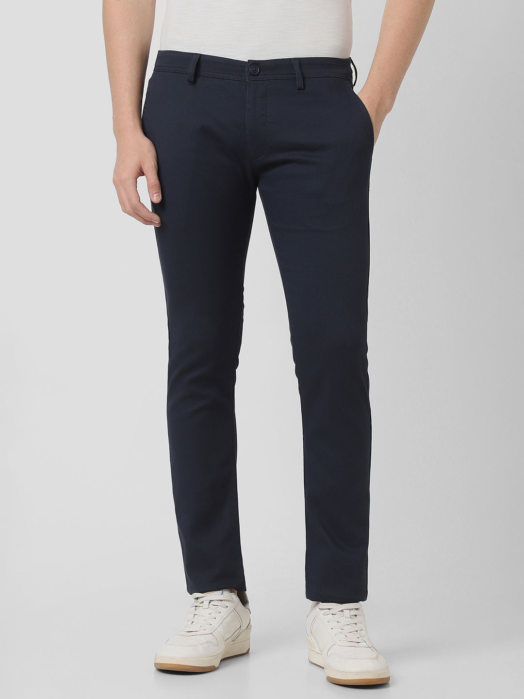 Peter England Casuals Men Skinny Fit Mid-Rise Trousers-picture-41