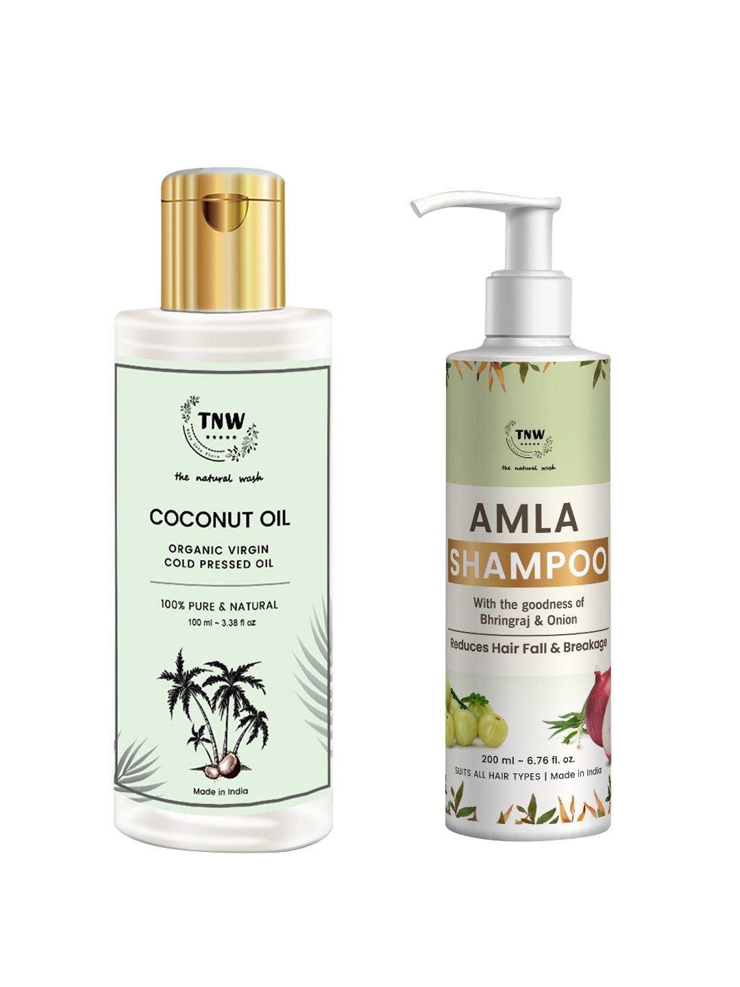 TNW the natural wash Set of Virgin Cold Pressed Coconut Oil 100ml & Amla Shampoo 200ml-picture-34