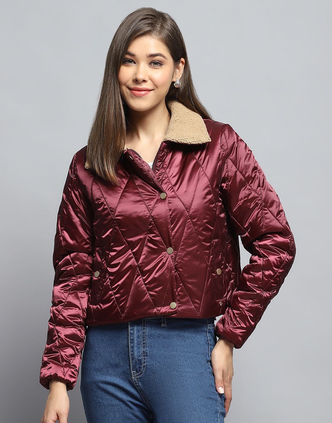 Monte Carlo Women Spread Collar Solid Casual Lightweight Parka Jacket-picture-21