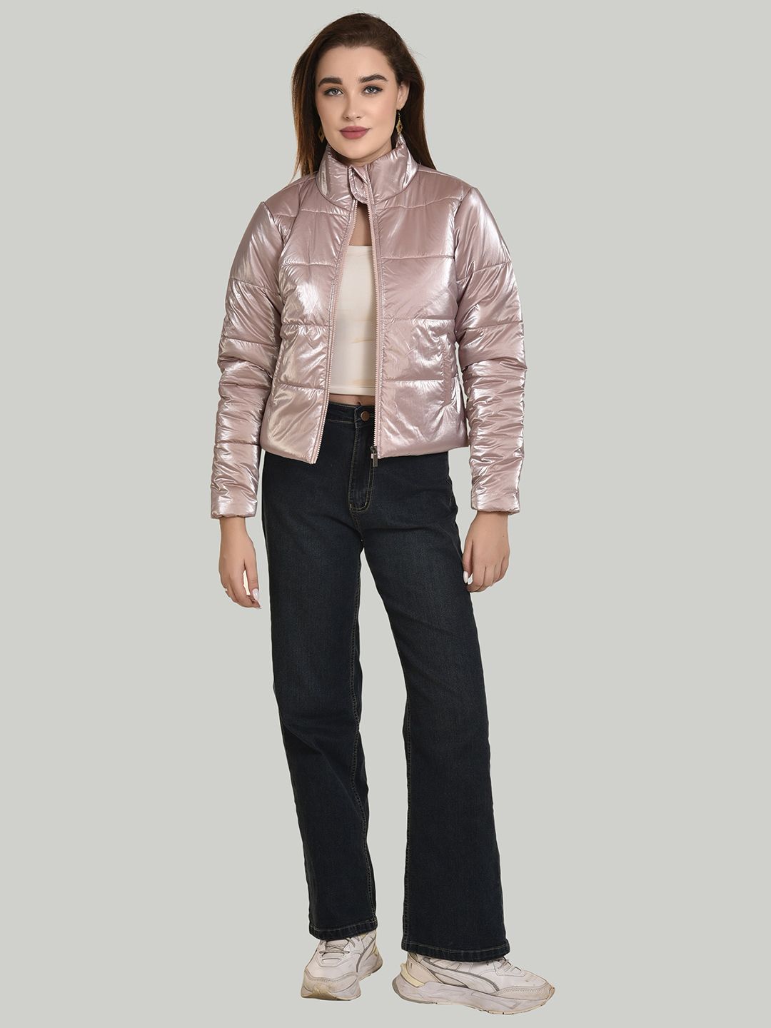 The Roadster Lifestyle Co Mock Collar Padded Jacket
