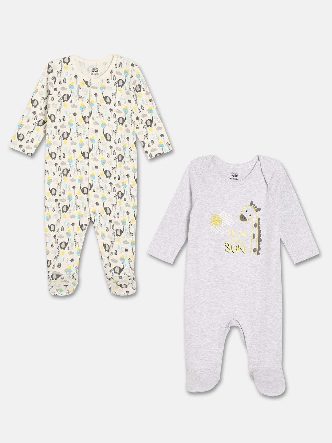 MINI KLUB Boys Pack of 2 Pure Cotton Printed Sleepsuit-picture-10