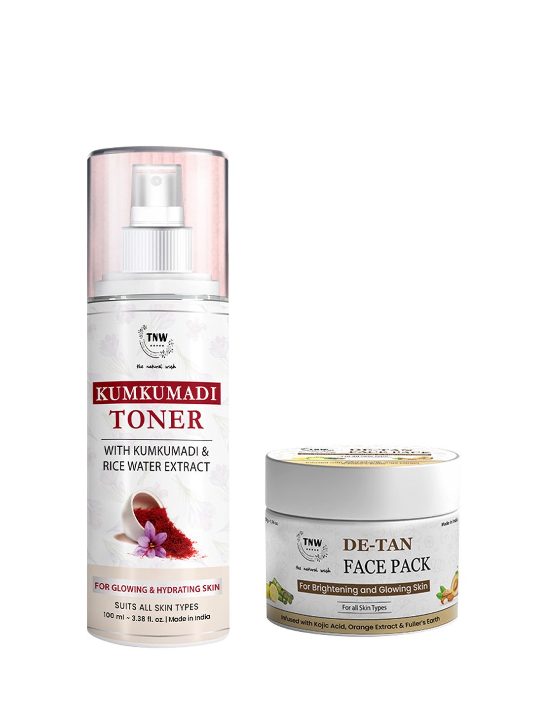 TNW the natural wash Set of Kumkumadi Face Toner 100ml & De-Tan Face Pack 50g-picture-45