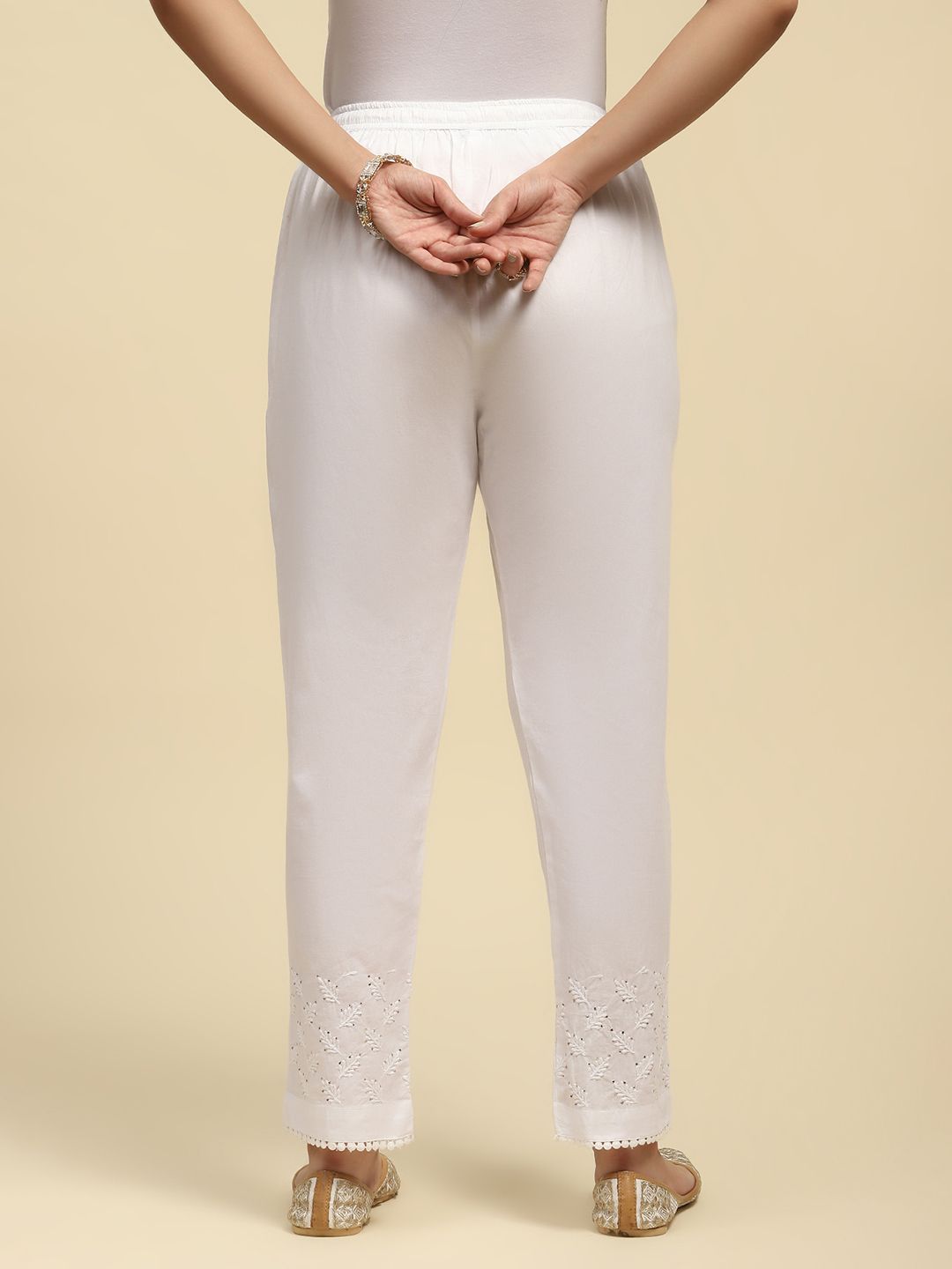 House of Chikankari Woven Trousers-picture-24