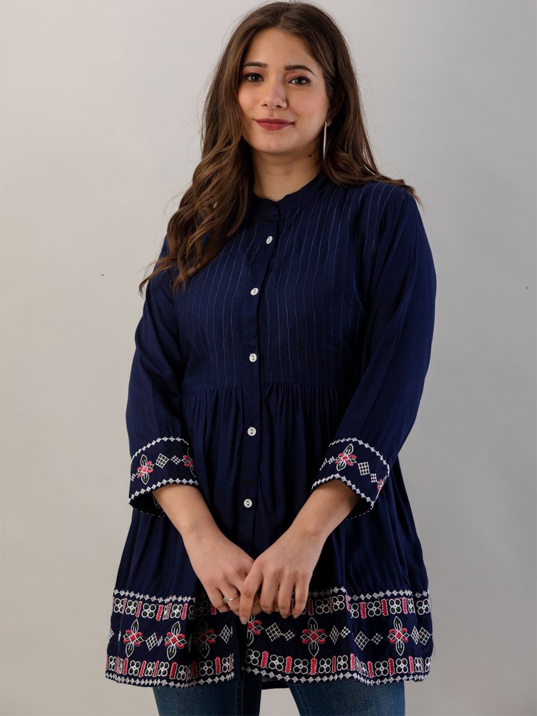 JAIPURFAME Mandarin Collar Top-picture-53
