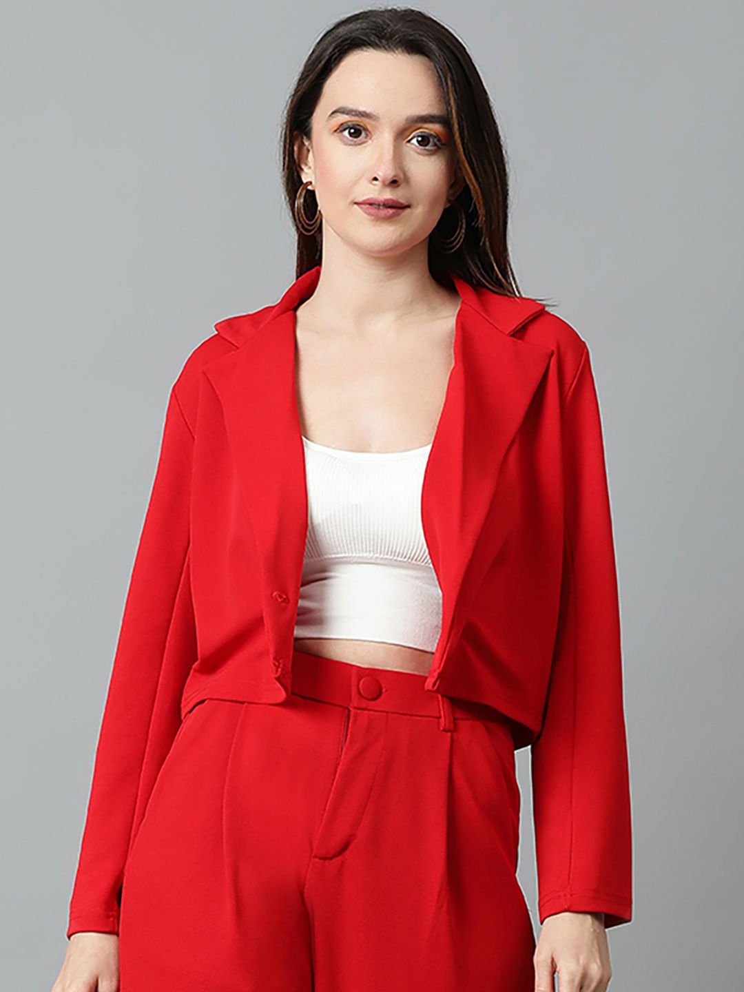 KOTTY Basics Women Double Breasted Crop Blazer-picture-10