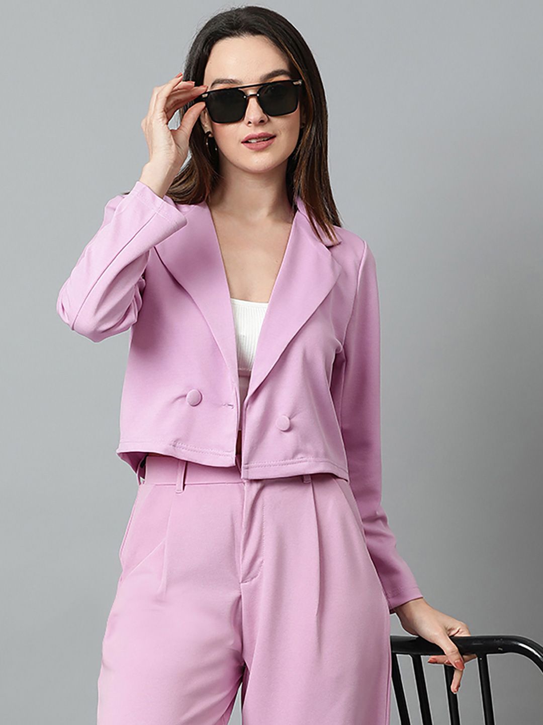 KOTTY Basics Double Breasted Crop Blazer-picture-57