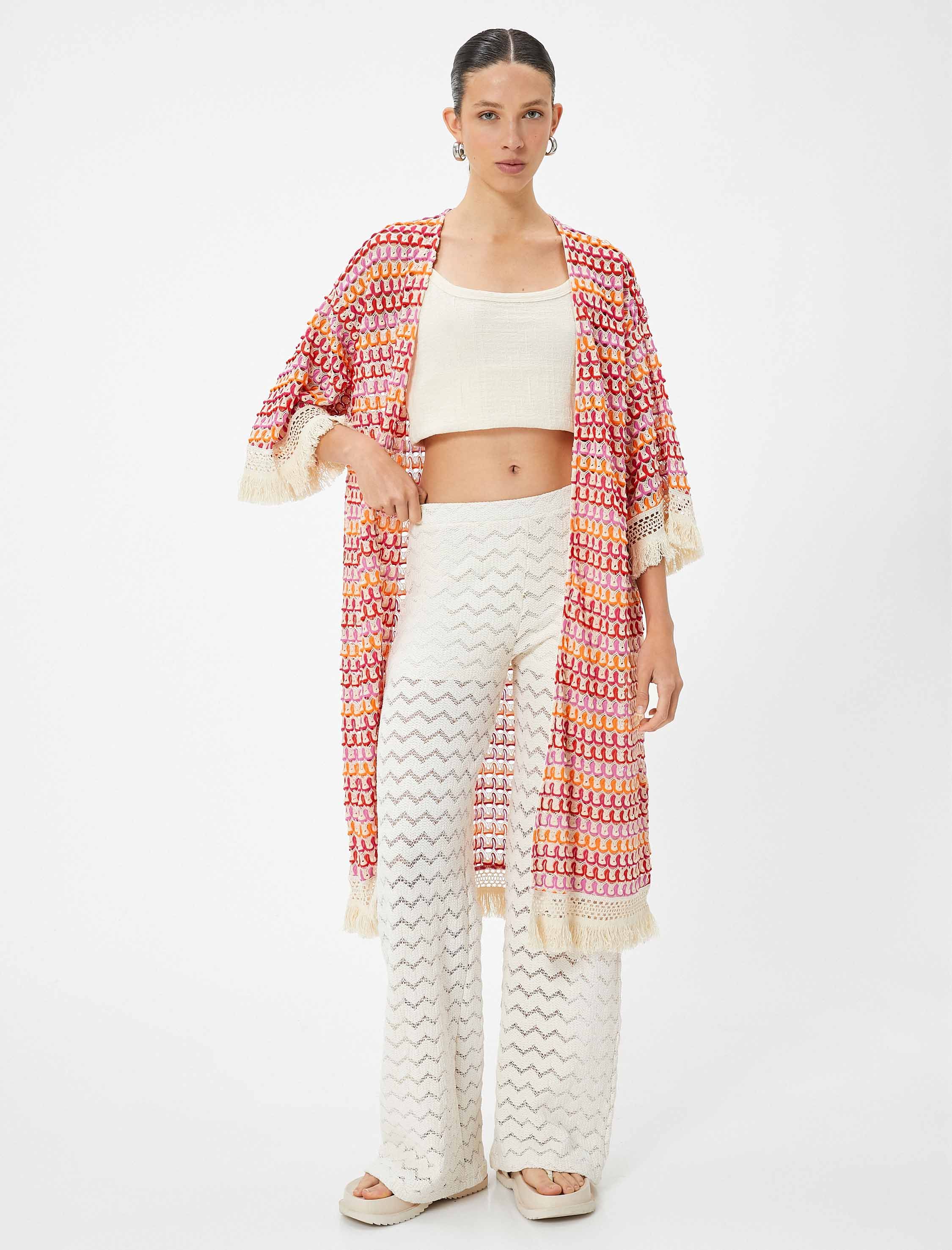 Koton Printed Longline Shrug-image-42