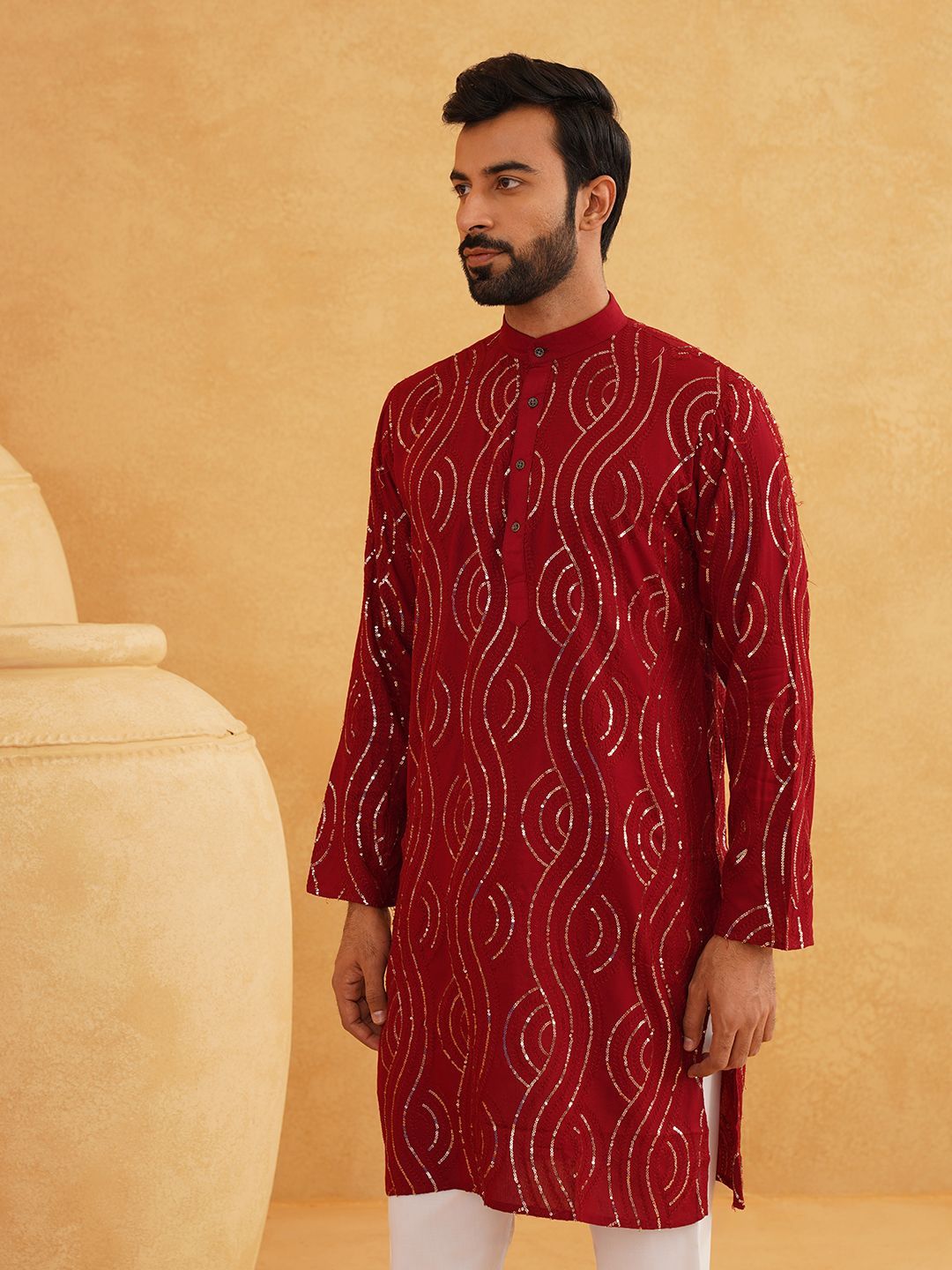 SOJANYA Men Quirky Embroidered Kurta-picture-14