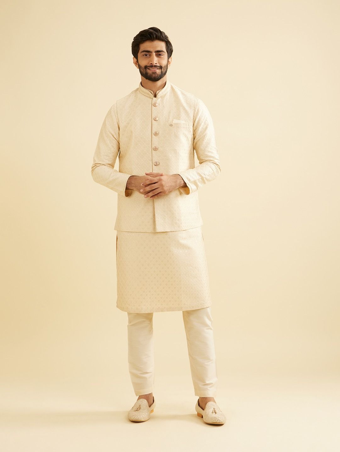 Manyavar Men Self Design Nehru Jacket-picture-33