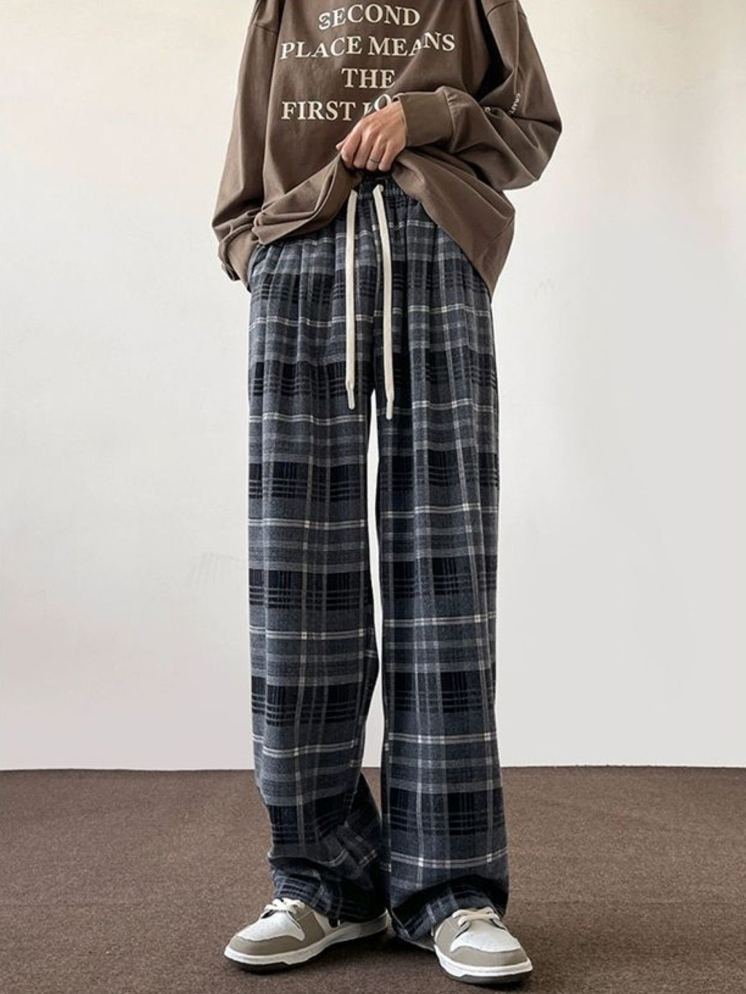 StyleCast Men Checked Original Regular Fit Mid Rise Cotton Trousers-picture-10