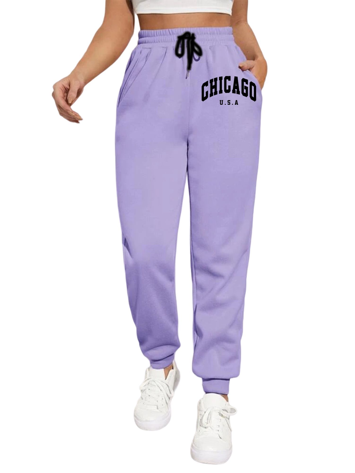 TABADTOD Women Printed Mid-Rise Relaxed Joggers Trousers-picture-51