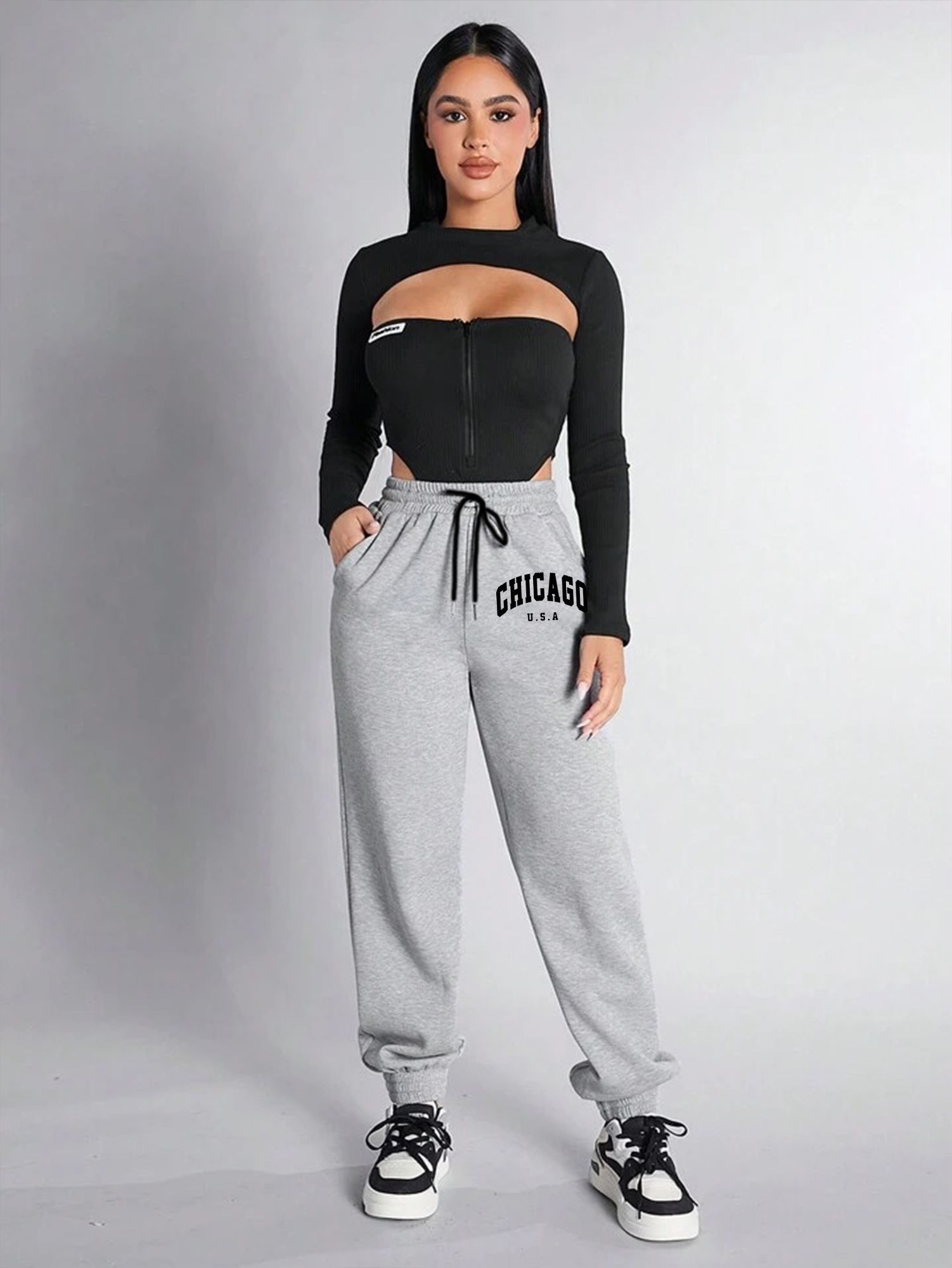 TABADTOD Women Printed Relaxed Joggers Trousers-picture-16