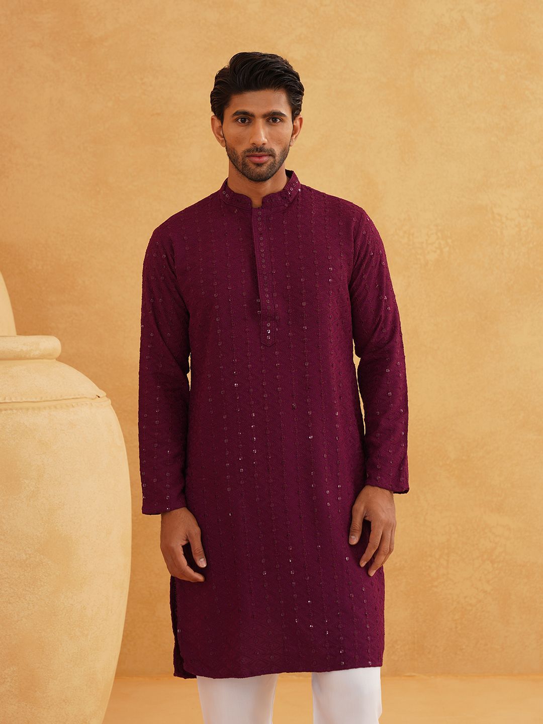 SOJANYA Men Embroidered Sequinned Kurta-picture-29