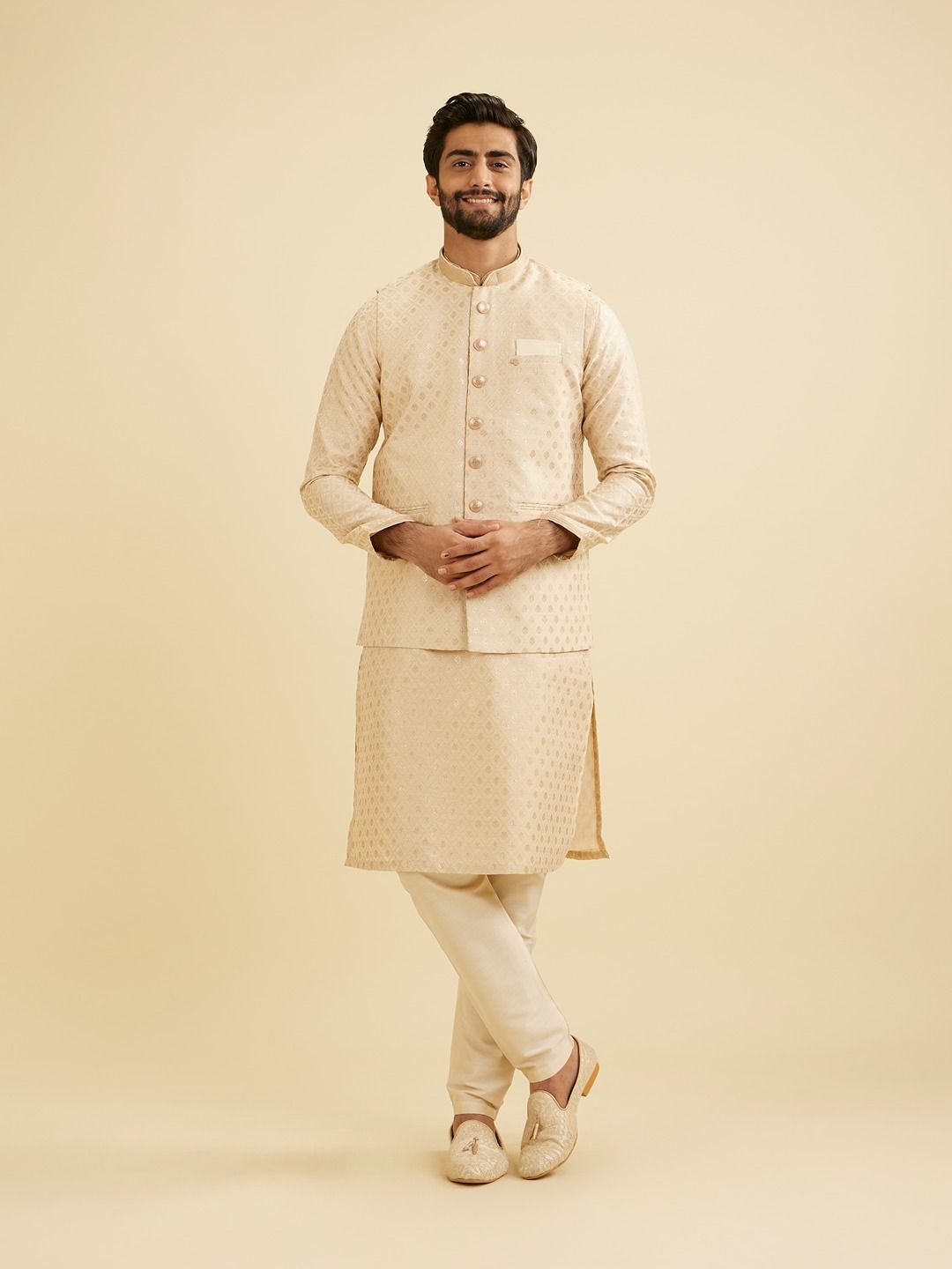 Manyavar Men Woven Design Nehru Jacket-picture-18