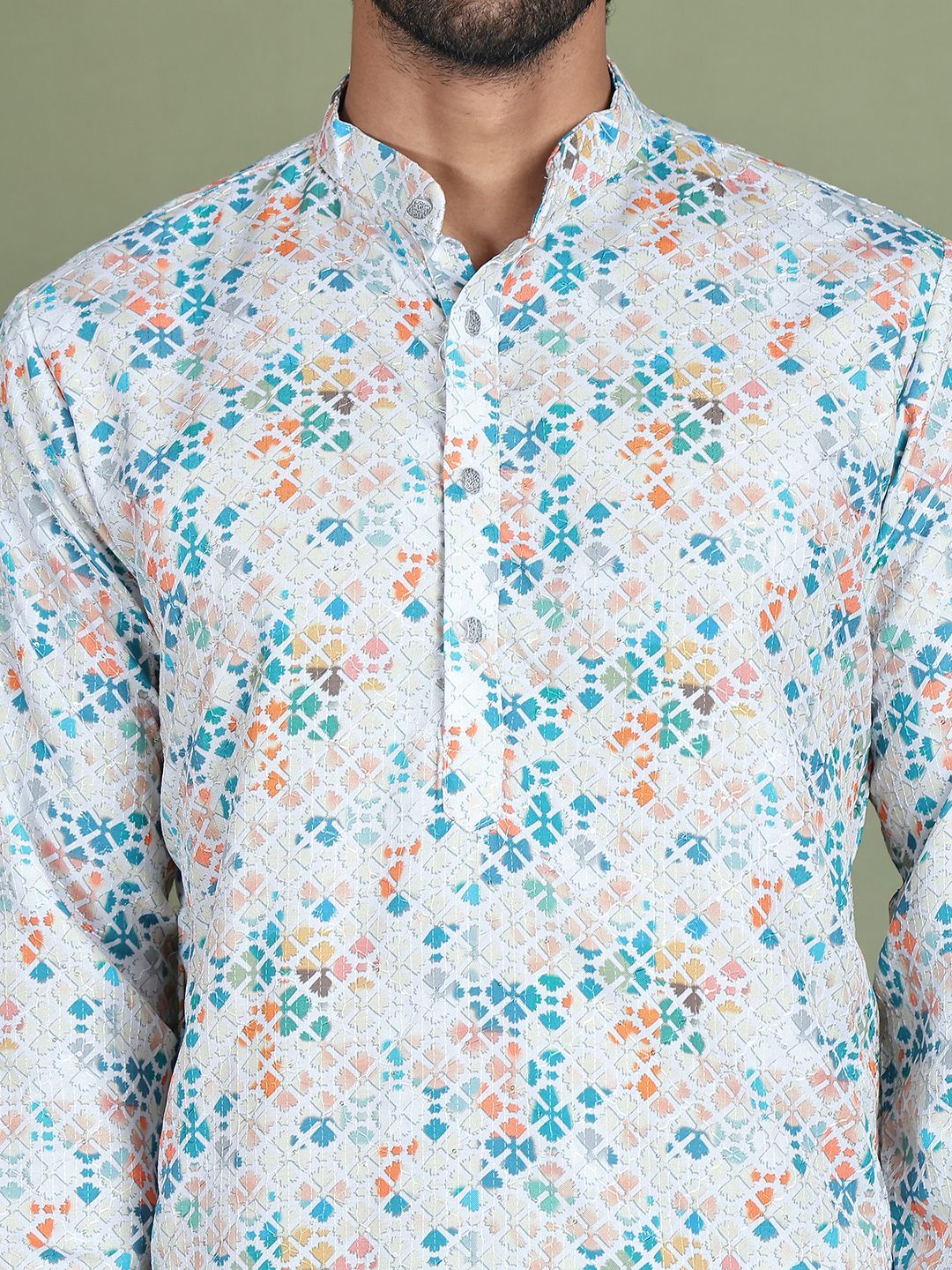 Anouk Men Floral Embroidered Chikankari Floral Kurta-picture-13