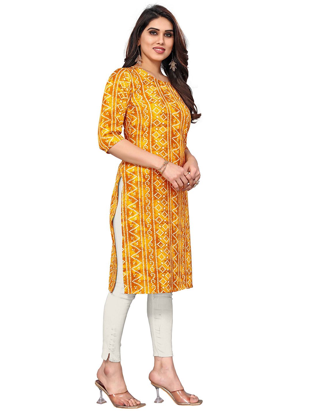 KETAKI FASHION Bandhani Printed Round Neck Straight Kurta-picture-11