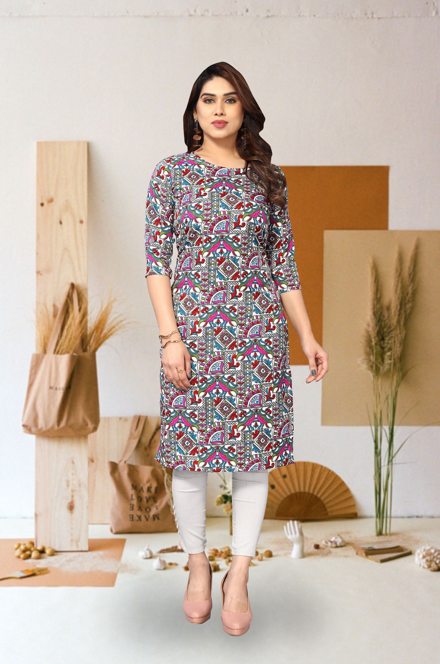 KETAKI FASHION Ethnic Motifs Printed Round Neck Straight Kurta-picture-30