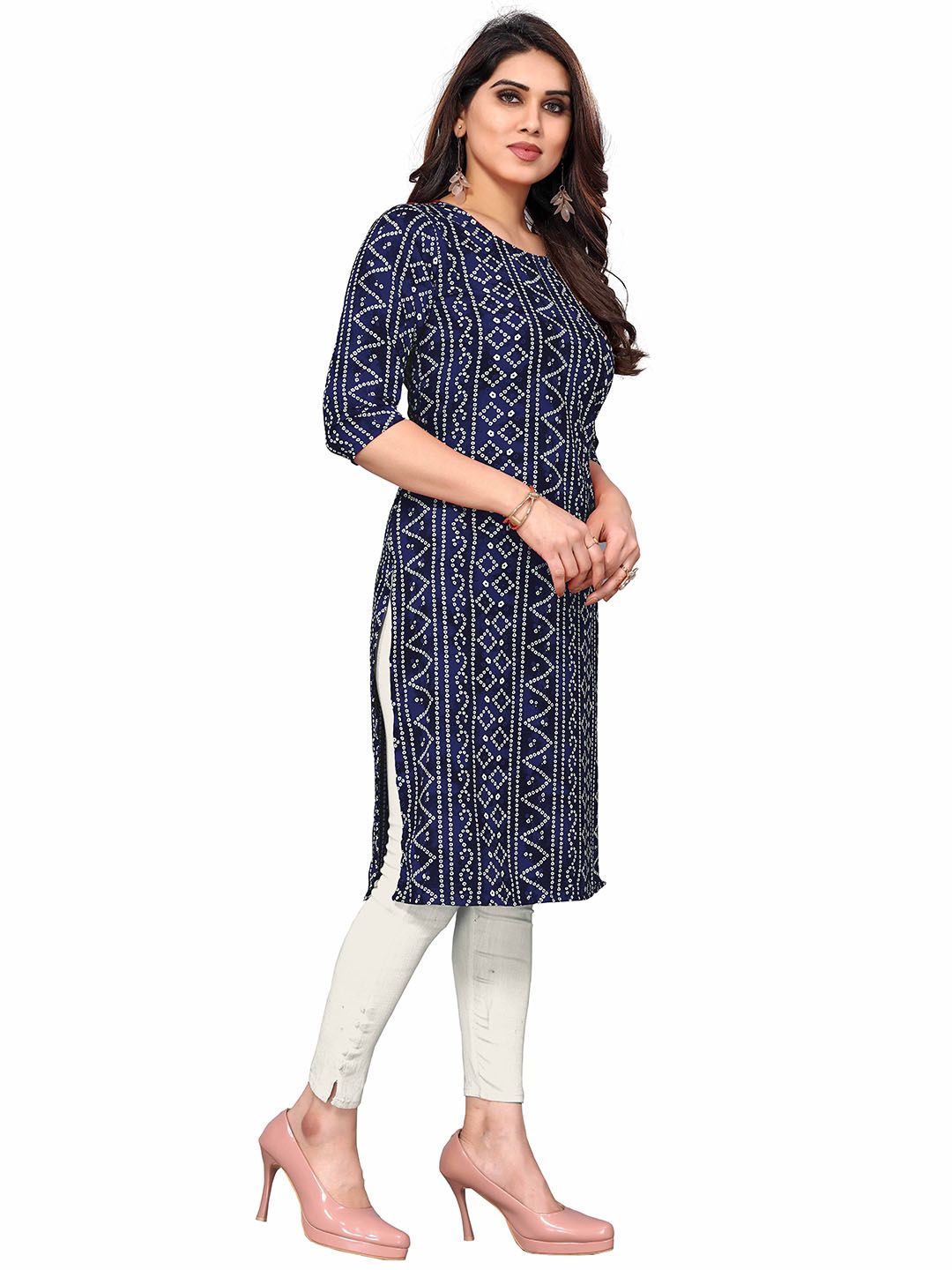 KETAKI FASHION Bandhani Printed Round Neck Straight Kurta-picture-27