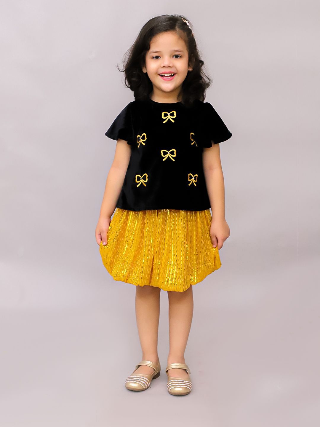 LIL DRAMA Girls Embroidered Round Neck Top With Skirt-picture-45