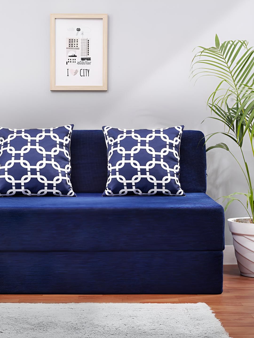 Solis Primus Comfort for all Blue Foam Fold Out Sofa Cum Bed