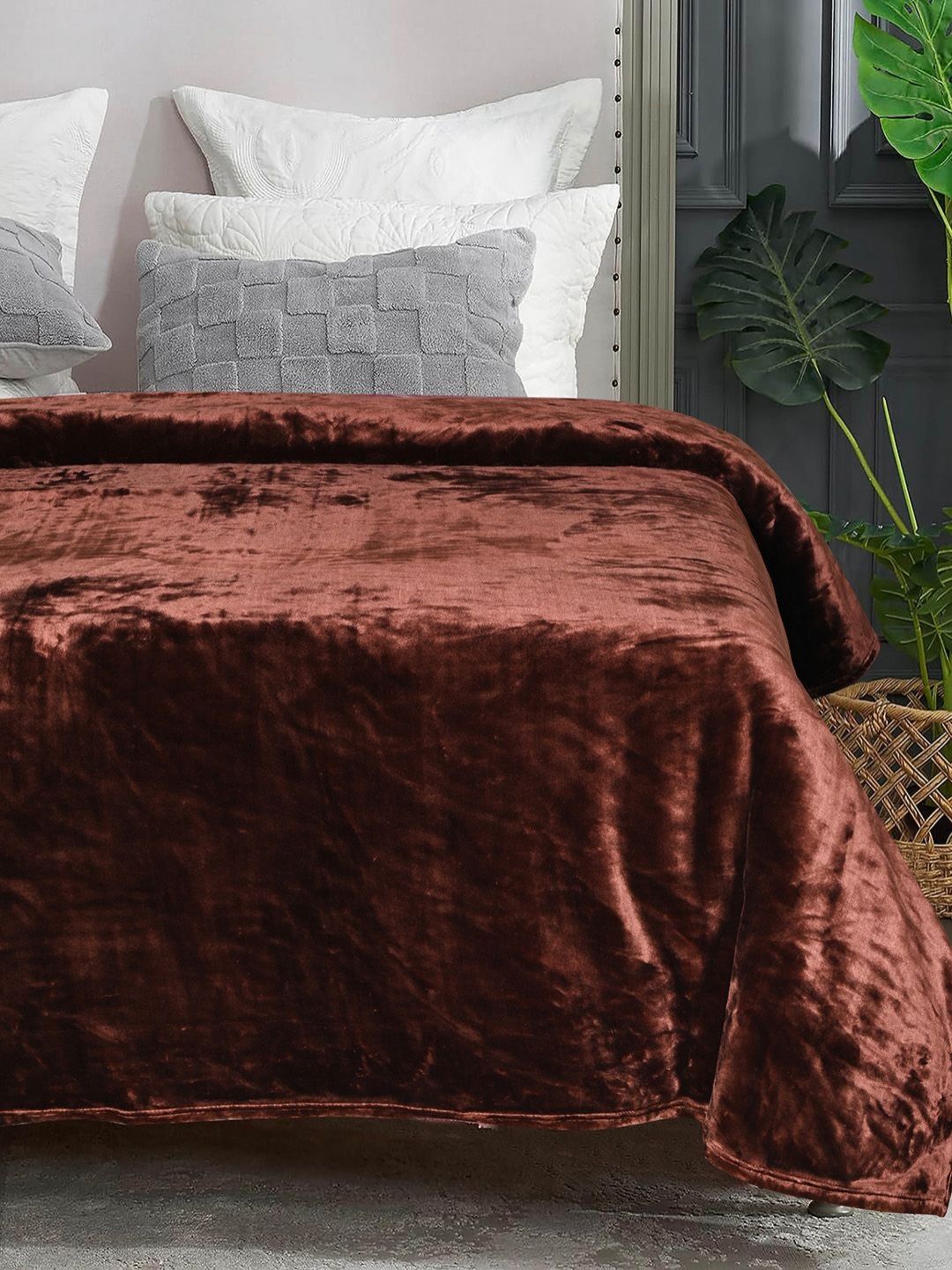 Saral Home Brown Mild Winter 350 GSM Single Bed Blanket-image-37