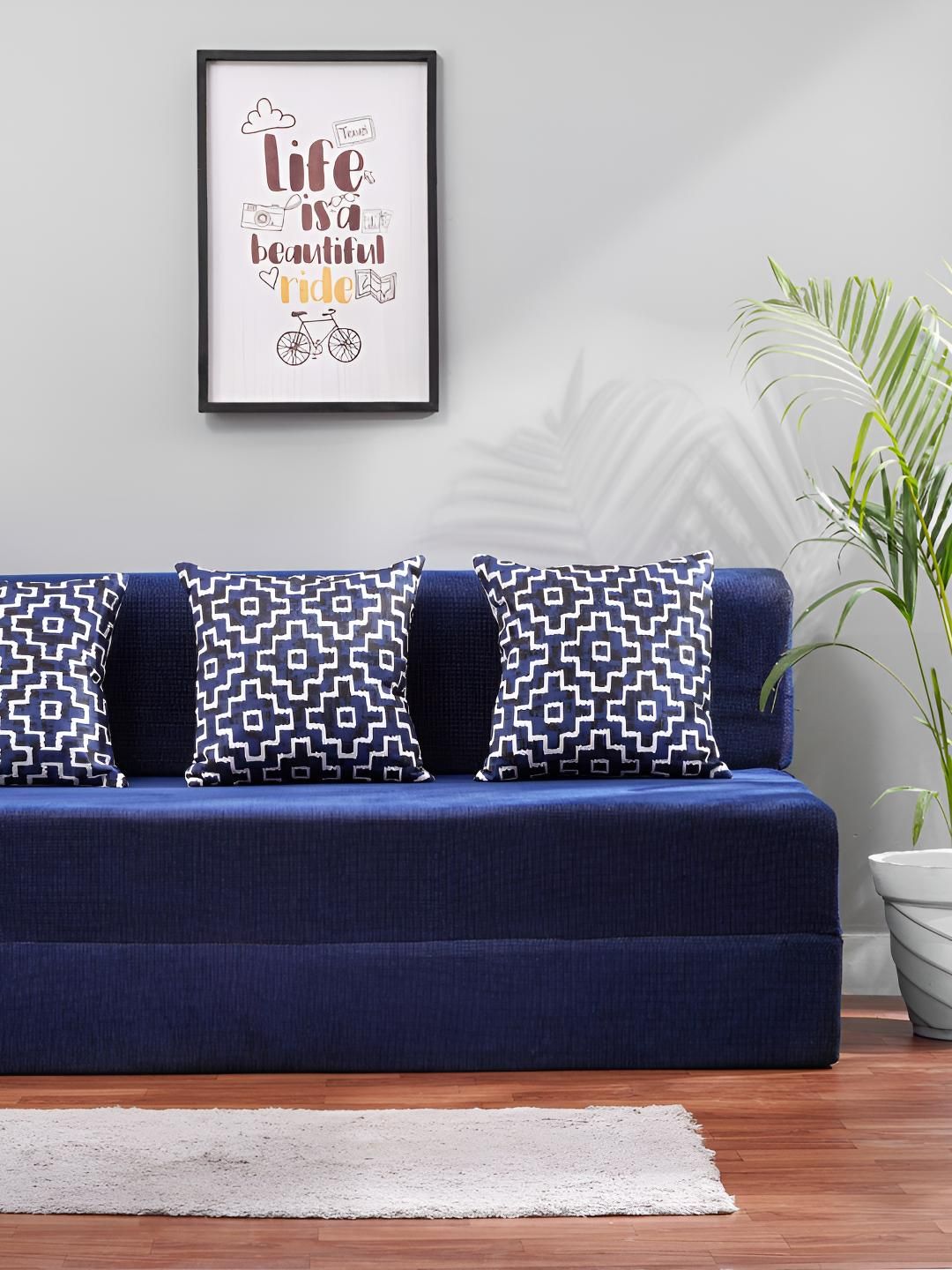 Solis Primus Comfort for all Blue Foam Fold Out Sofa Cum Bed