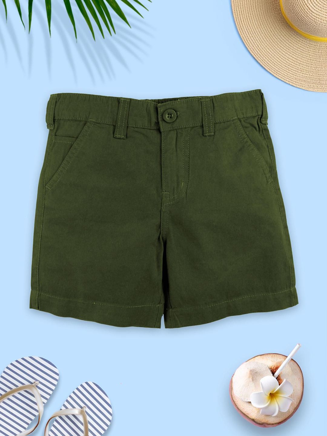 KiddoPanti Boys Pure Cotton Mid-Rise Regular Fit Shorts-picture-13