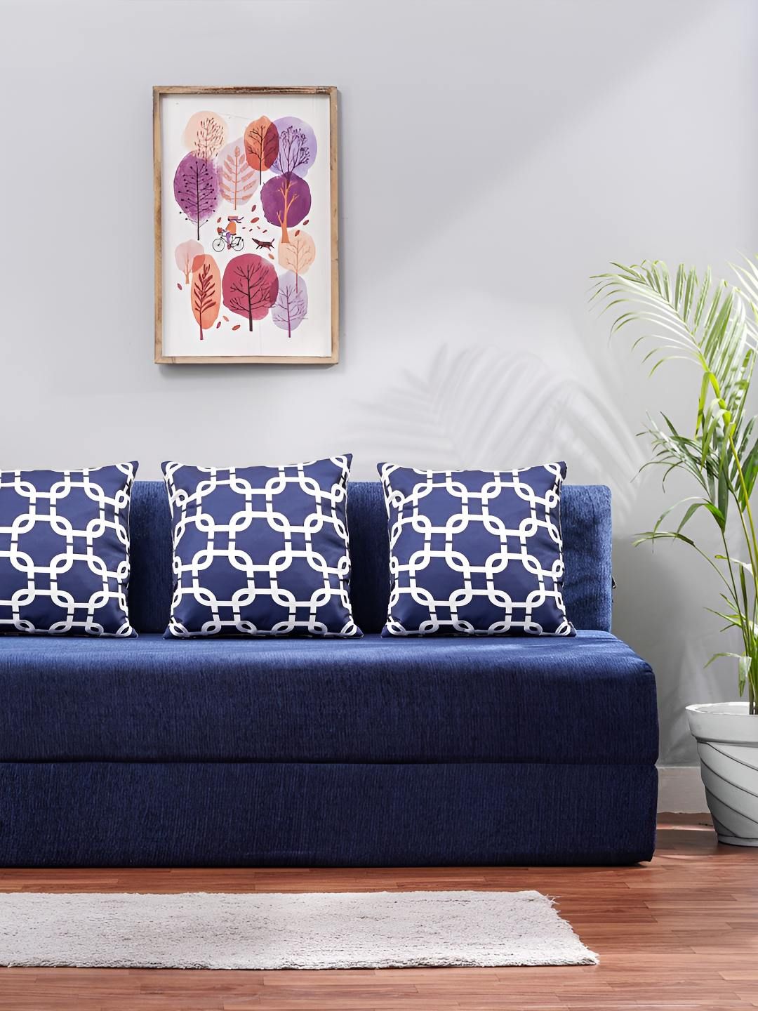 Solis Primus Comfort for all Blue Foam Fold Out Sofa Cum Bed