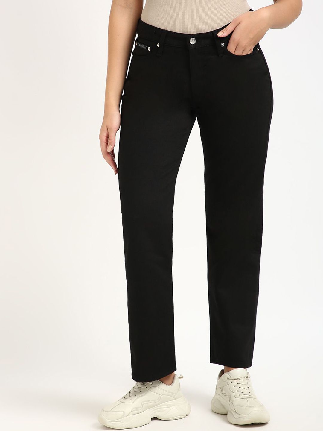 Calvin Klein Jeans Women Cotton Mid-Rise Regular Fit Jeans-picture-21