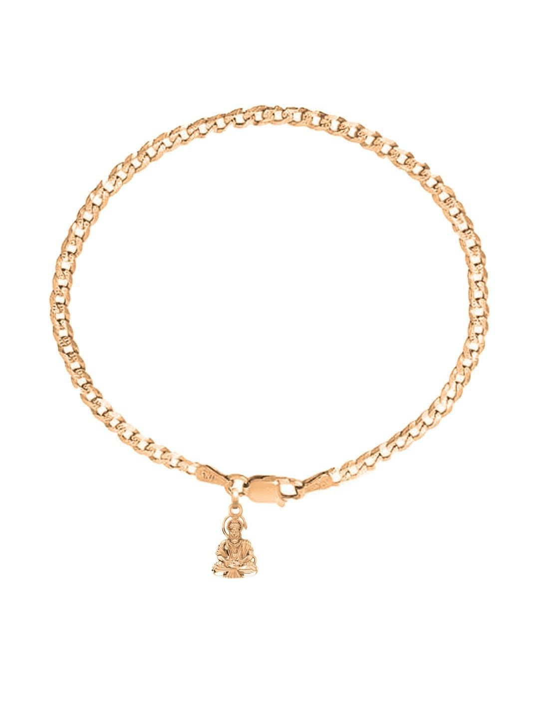AKSHAT SAPPHIRE Men 92.5 Sterling Silver Gold-Plated Hanuman Pendant With Charm Bracelet-image-0