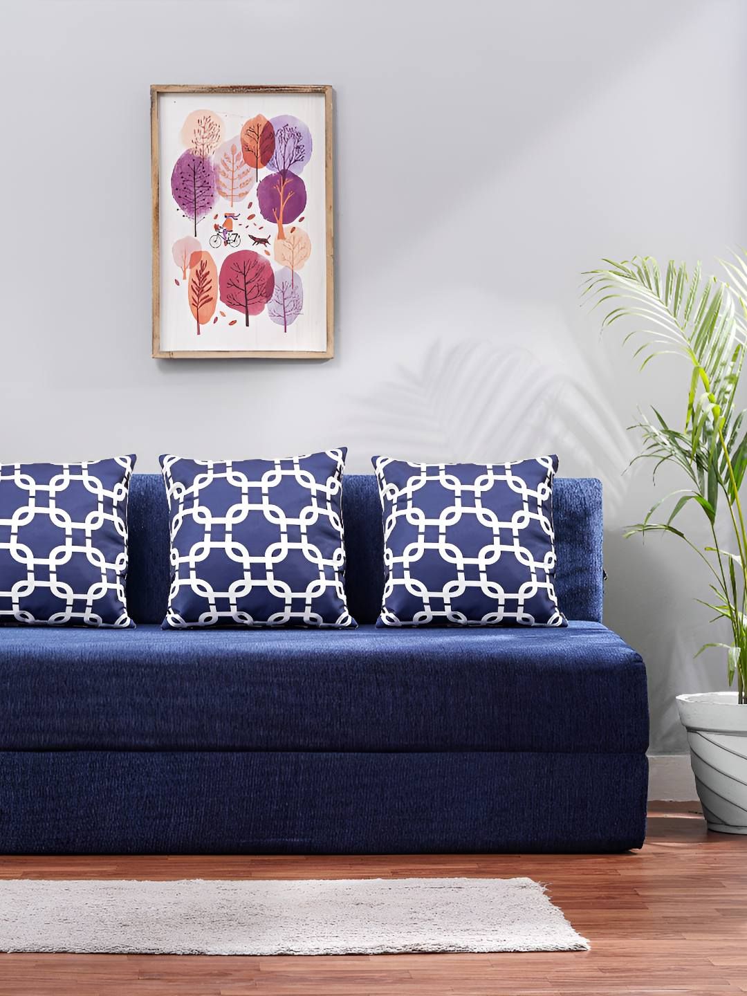 Solis Primus Comfort for all Blue Foam Fold Out Sofa Cum Bed