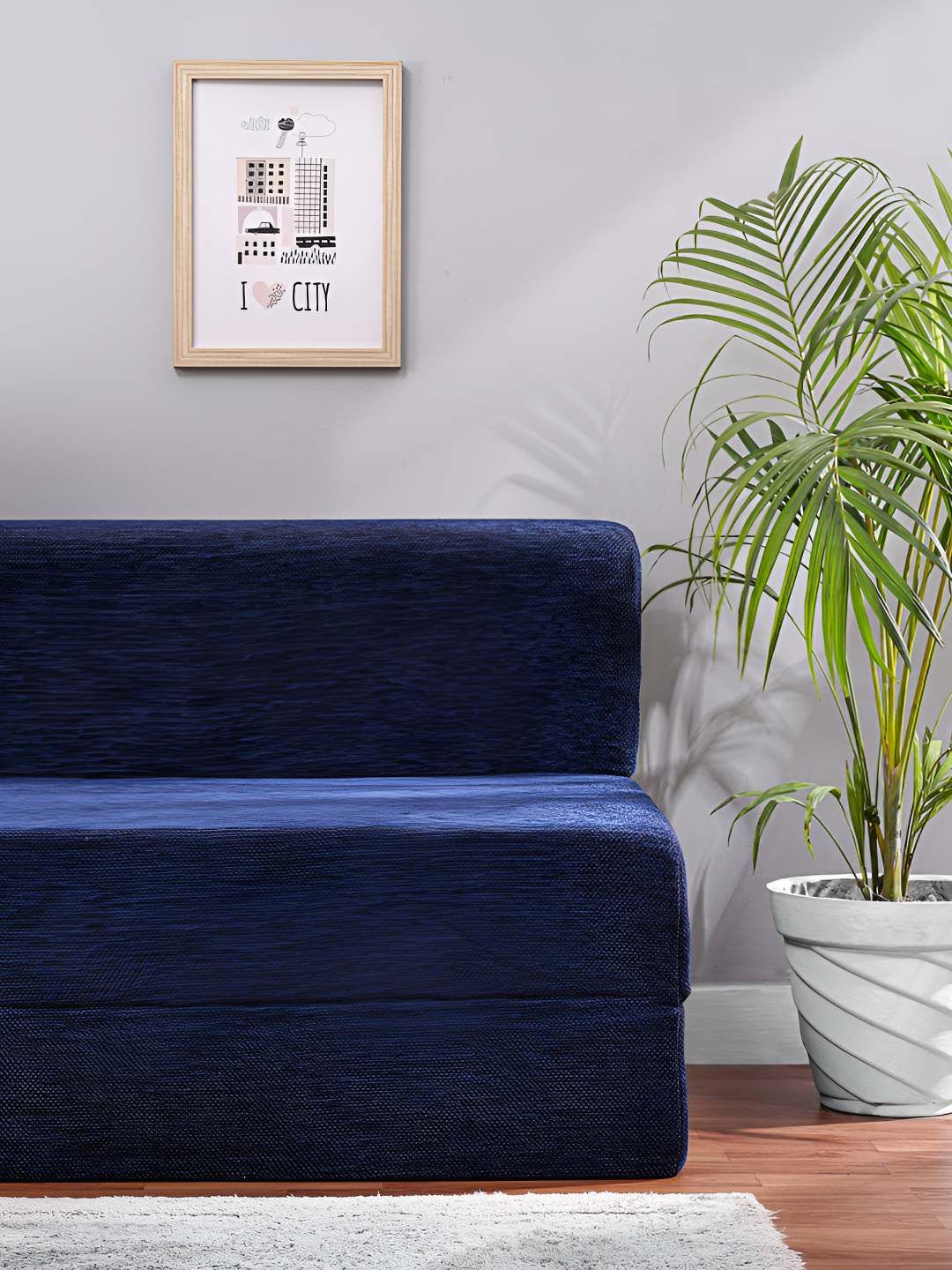 Solis Primus Comfort for all Blue Foam Fold Out Sofa Cum Bed