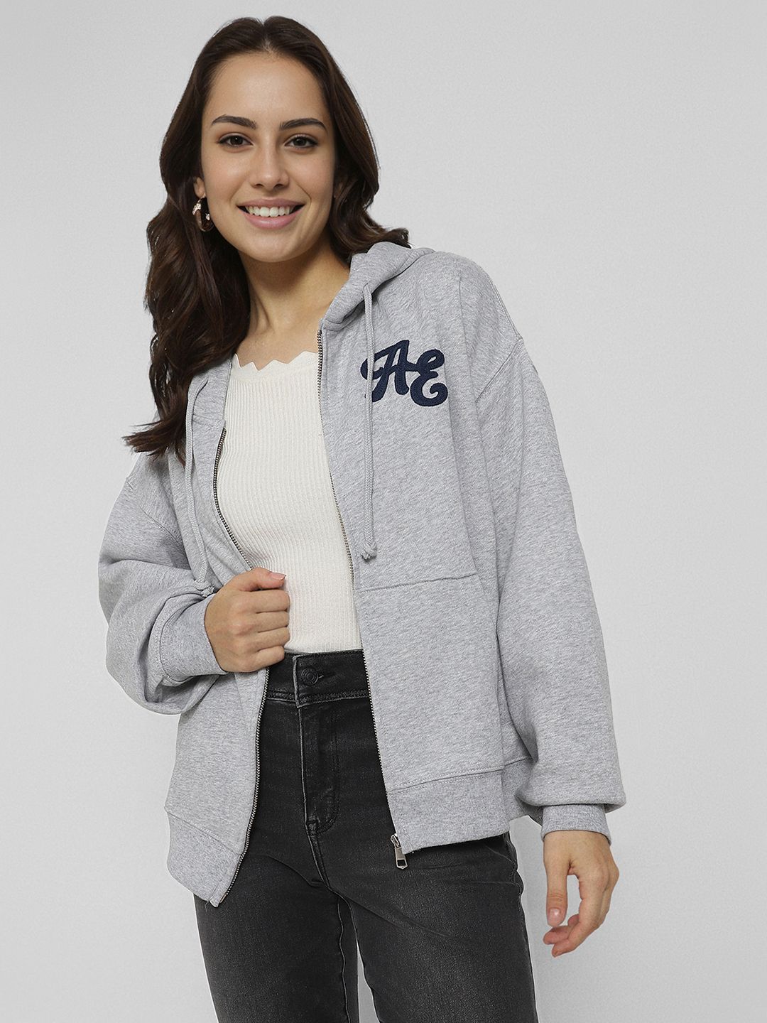 AMERICAN EAGLE OUTFITTERS Women Embroidered Hooded Sweatshirt-picture-12