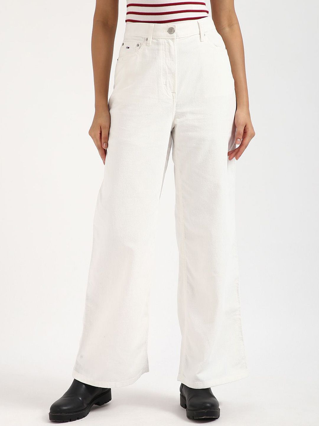 Tommy Hilfiger Women Straight Fit Mid-Rise Pure Cotton Jeans-picture-10