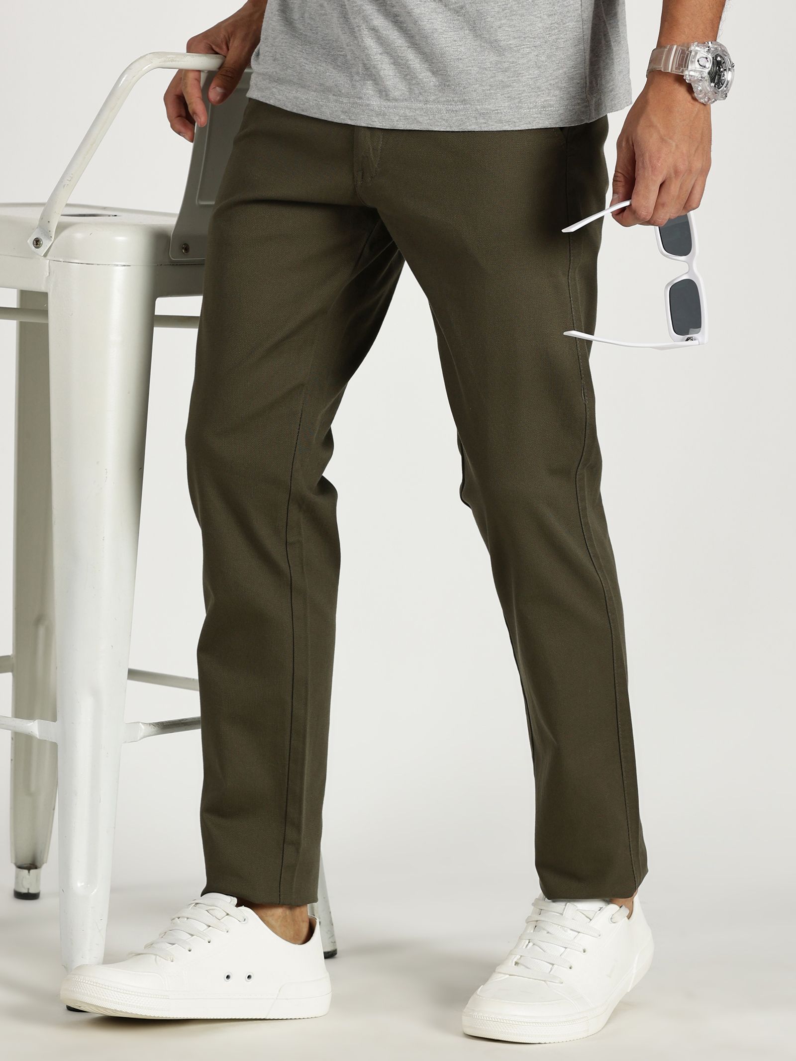 RAVINIK Men Classic Straight Fit Trousers-picture-43