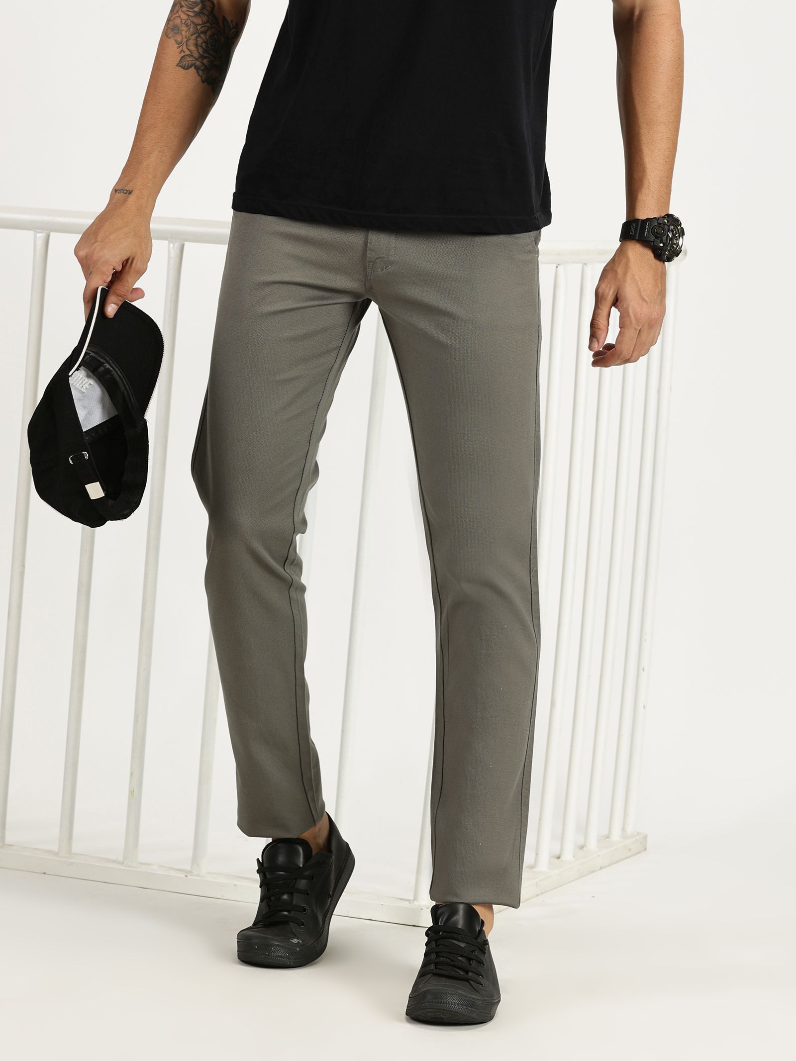 RAVINIK Men Classic Straight Fit Trousers-picture-35