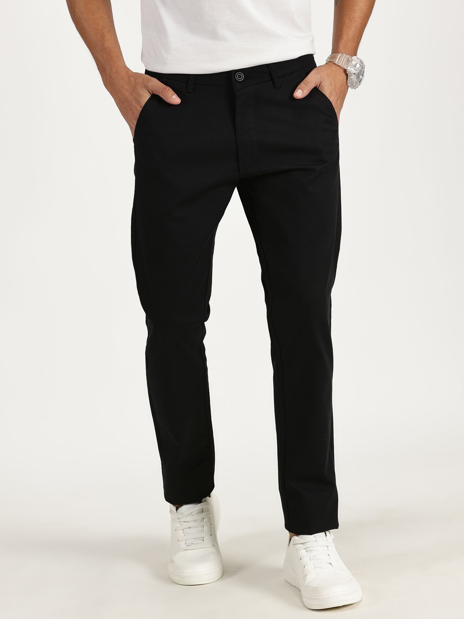 RAVINIK Men Classic Straight Fit Trousers-picture-18