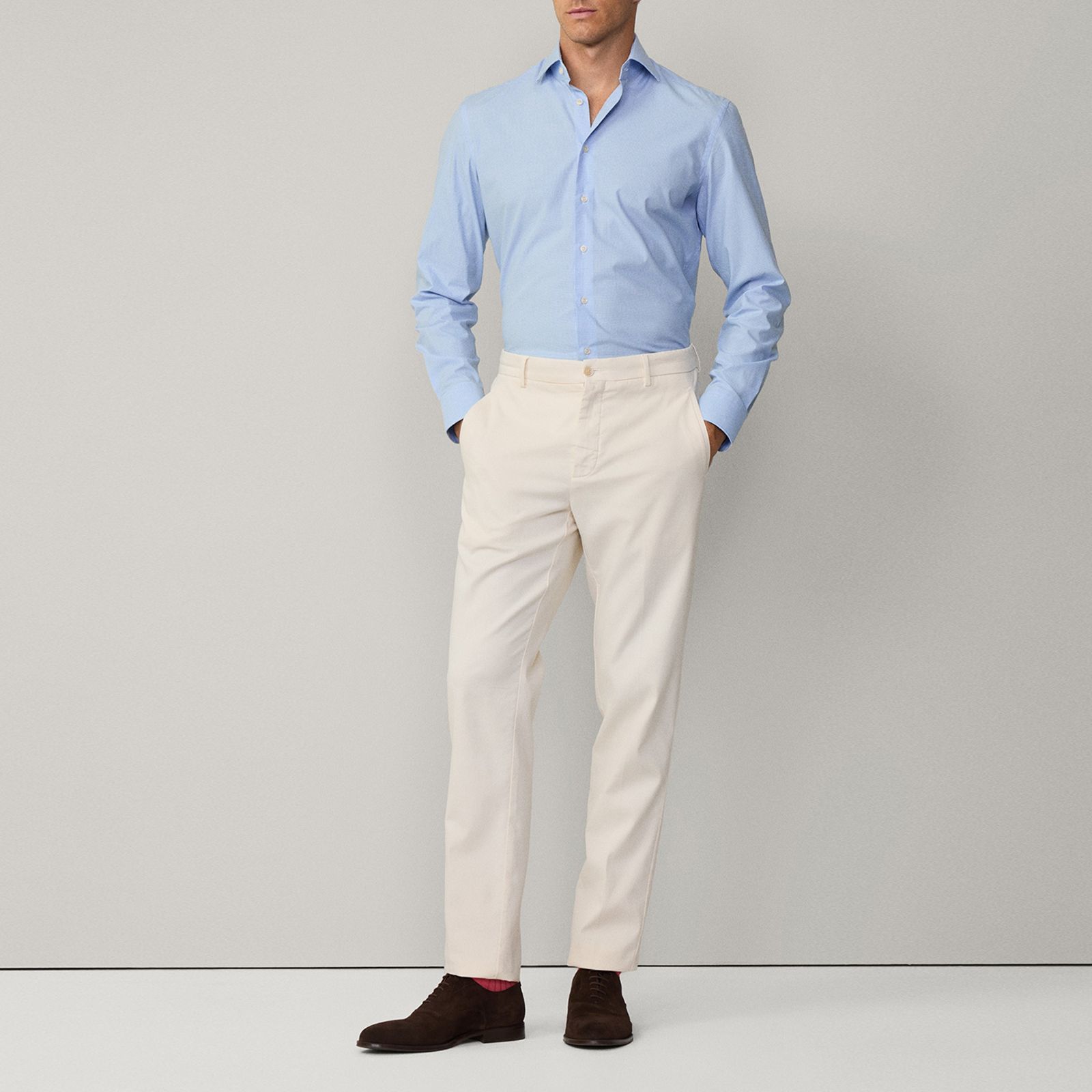 HACKETT LONDON Men Cotton Regular Fit Regular Trousers-image-19