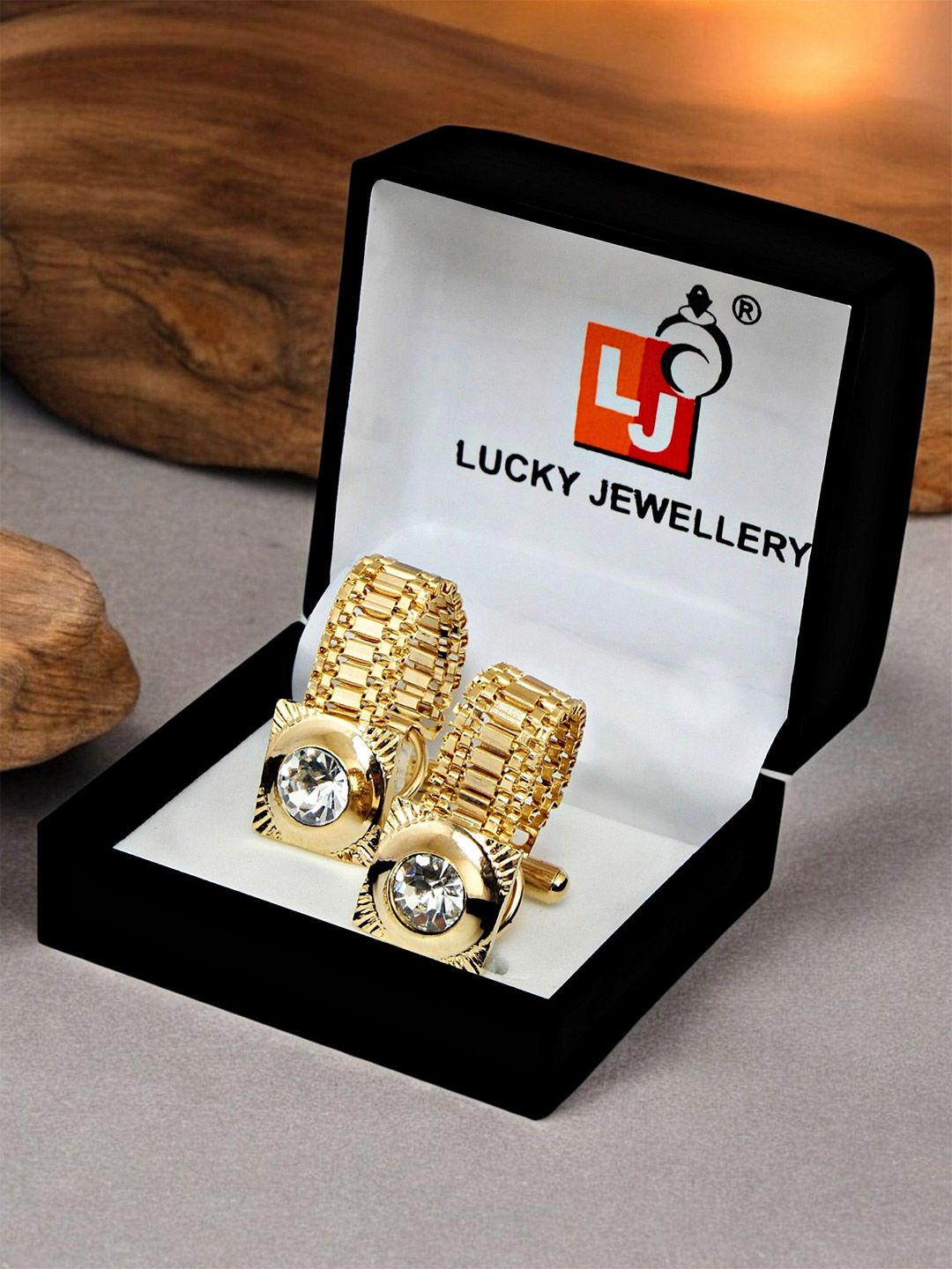 LUCKY JEWELLERY Men Embellished Contemporary Cufflink-picture-22